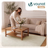 Weicher Kurzflor Teppich Wohnzimmer mit Antirutschmatte 140x200 cm Beige - vuunot.com
