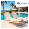 2er Set Sonnenliege Klappbar, Gartenliege Strandliege mit Sonnenschutz und 4-Fach Verstellbarer Rückenlehne, Beige - vuunot.com