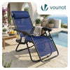 Liegestuhl Klappbar, Relaxstuhl Garten mit Getränkehalter und Kopfpolster, Blau - vuunot.com