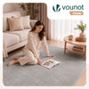 Weicher Kurzflor Teppich Wohnzimmer mit Antirutschmatte 160x230 cm Grau - vuunot.com