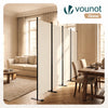 Paravent Raumteiler 4 Teilig Freistehend Stoff Trennwand 228 x 30 x 164 cm Beige - vuunot.com