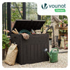 126L Gartenbox Aufbewahrungsbox Garten 56 x 43 x 53 cm, Rattan-Optik Braun - vuunot.com