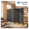 Paravent Raumteiler 4 Teilig auf Rollen Freistehend 228 x 30 x 164 cm Anthrazit - vuunot.com