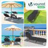 2er Set Sonnenliege mit Dach, 190 x 58 x 27 cm Schwarz - vuunot.com