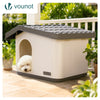 Katzenhaus & Hundehütte Indoor Outdoor, Haustierhaus Winterfest und Wetterfest 75 x 63 x 51 cm, Beige - vuunot.com