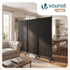 Paravent Raumteiler 3 Teilig auf Rollen Freistehend 262 x 30 x 173 cm Anthrazit - vuunot.com