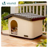Katzenhaus & Hundehütte Indoor Outdoor, Haustierhaus Winterfest und Wetterfest 60 x 51 x 41 cm, Beige - vuunot.com