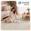 Weicher Kurzflor Teppich Wohnzimmer mit Antirutschmatte 160x230 cm Beige - vuunot.com