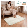 Weicher Kurzflor Teppich Wohnzimmer mit Antirutschmatte 80x150 cm Creme - vuunot.com