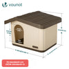 Katzenhaus & Hundehütte Indoor Outdoor, Haustierhaus Winterfest und Wetterfest 60 x 51 x 41 cm, Beige - vuunot.com