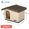 Katzenhaus & Hundehütte Indoor Outdoor, Haustierhaus Winterfest und Wetterfest 75 x 63 x 51 cm, Beige - vuunot.com