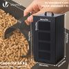 Metall Pelletbehälter mit Rollen, 55 kg Pelletbox, 36x36x76 cm, Schwarz - vuunot.com