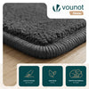 Weicher Kurzflor Teppich Wohnzimmer mit Antirutschmatte 120x160 cm Anthrazit - vuunot.com