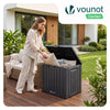 126L Gartenbox Aufbewahrungsbox mit integriertem 56 x 44 x 53 cm, Anthrazit - vuunot.com