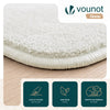 Weicher Kurzflor Teppich Wohnzimmer mit Antirutschmatte ф200 cm Creme - vuunot.com