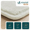 Weicher Kurzflor Teppich Wohnzimmer mit Antirutschmatte 80x200 cm Creme - vuunot.com