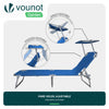 2er Set Sonnenliege mit Dach, 190 x 58 x 27 cm  Blau - vuunot.com