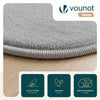 Weicher Kurzflor Teppich Wohnzimmer mit Antirutschmatte ф200 cm Grau - vuunot.com
