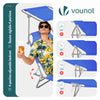 2er Set Sonnenliege Klappbar, Gartenliege Strandliege mit Sonnenschutz und 4-Fach Verstellbarer Rückenlehne, Blau - vuunot.com