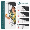 2er Set Sonnenliege Klappbar, Gartenliege Strandliege mit Sonnenschutz und 4-Fach Verstellbarer Rückenlehne,Schwarz - vuunot.com