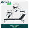 2er Set Sonnenliege mit Dach, 190 x 58 x 27 cm Schwarz - vuunot.com