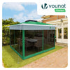 Pavillon 3,6x3,6m, Pop Up Partyzelt mit Mesh Sides & Doppeldach Faltpavillon Grün - vuunot.com