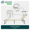 2er Set Sonnenliege mit Dach, 190 x 58 x 27 cm Beige - vuunot.com