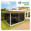 Pavillon 3,6x3,6m, Pop Up Partyzelt mit Mesh Sides & Doppeldach Faltpavillon Beige - vuunot.com