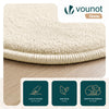 Weicher Kurzflor Teppich Wohnzimmer mit Antirutschmatte ф160 cm Beige - vuunot.com