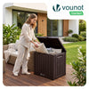 126L Gartenbox Aufbewahrungsbox mit integriertem 56 x 44 x 53 cm, Braun - vuunot.com