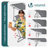 2er Set Sonnenliege Klappbar, Gartenliege Strandliege mit Sonnenschutz und 4-Fach Verstellbarer Rückenlehne, Gris - vuunot.com