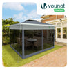 Pavillon 3,6x3,6m, Pop Up Partyzelt mit Mesh Sides & Doppeldach Faltpavillon Grau - vuunot.com