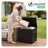 126L Gartenbox Aufbewahrungsbox Garten 56 x 43 x 53 cm, Rattan-Optik Braun - vuunot.com