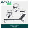 2er Set Sonnenliege mit Dach, 190 x 58 x 27 cm  Grau - vuunot.com