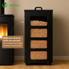 Metall Pelletbehälter mit Rollen, 55 kg Pelletbox, 36x36x76 cm, Schwarz - vuunot.com