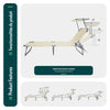 2er Set Sonnenliege mit Dach, 190 x 58 x 27 cm Beige - vuunot.com