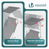 Sonnenliege Klappbar, Gartenliege Strandliege mit Sonnenschutz und 4-Fach Verstellbarer Rückenlehne, Gris - vuunot.com