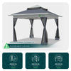 Pavillon Faltbar 3.6x3.6m, Pop Up Faltpavillon Gartenzelt Partyzelt Gartenpavillon, Grau - vuunot.com