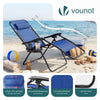 2er-Set Liegestuhl Klappbar, Relaxstuhl Garten mit Getränkehalter und Kopfpolster, Blau - vuunot.com