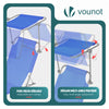 Sonnenliege Klappbar, Gartenliege Strandliege mit Sonnenschutz und 4-Fach Verstellbarer Rückenlehne, Blau - vuunot.com