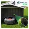 Mähroboter Garage Metall mit Satteldach 87x100x63,5 cm Schwarz - vuunot.com