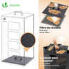 Metall Pelletbehälter mit Rollen, 55 kg Pelletbox, 36x36x76 cm, Schwarz - vuunot.com