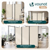 Paravent Raumteiler 3 Teilig auf Rollen Freistehend 262 x 30 x 173 cm Beige - vuunot.com
