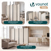 Paravent Raumteiler 4 Teilig Freistehend Stoff Trennwand 228 x 30 x 164 cm Beige - vuunot.com