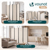 Paravent Raumteiler 4 Teilig auf Rollen Freistehend 228 x 30 x 164 cm Beige - vuunot.com