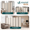 Paravent Raumteiler 6 Teilig Freistehend Stoff Trennwand 340 x 30 x 164 cm Beige - vuunot.com