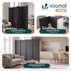 Paravent Raumteiler 4 Teilig Freistehend Stoff Trennwand 228 x 30 x 164 cm Anthrazit - vuunot.com
