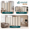 Paravent Raumteiler 6 Teilig auf Rollen Freistehend 340 x 30 x 164 cm Beige - vuunot.com