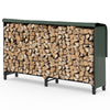 Kaminholzregal Aussen aus Metall mit wasserdichte Abdeckung, 200x116x36 cm - vuunot.com