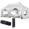 3x6m Faltpavillon Pavillon Wasserdicht mit 6 Seitenwänden, Partyzelt Gartenzelt Weiß - vuunot.com